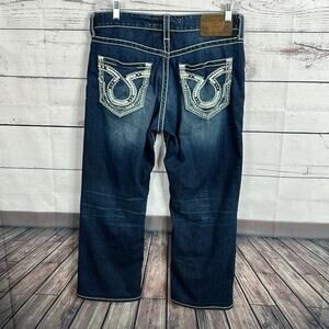 Big Star Jeans Mens 34 Voyager Straight Blue Embroidered Western Rodeo‎